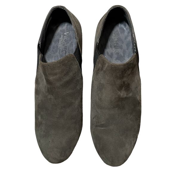 Vionic Elevated Stanton Slate Grey Suede Wedge Ankle Boots Booties - Size 10 - Picture 3 of 11